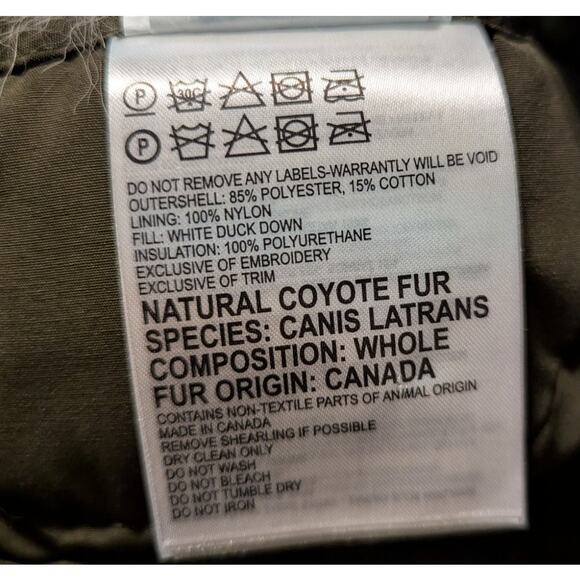 Canada Goose Camo Aviator Hat L/XL - Coyote Fur Trim - Made in Canada - Picture 6 of 6